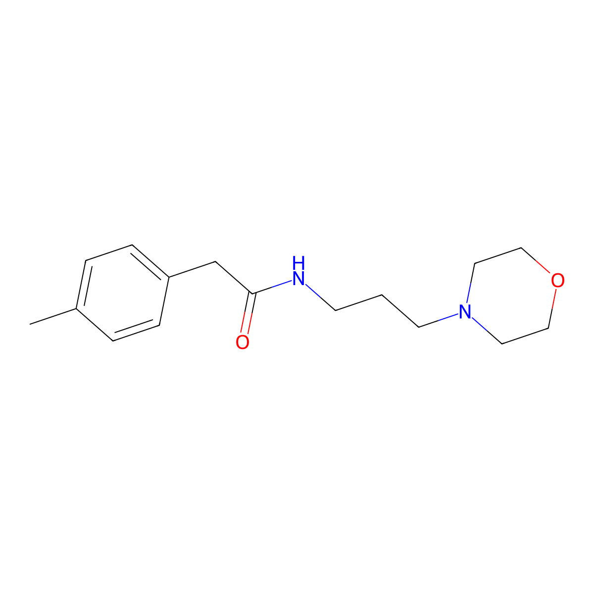 2-(4-methylphenyl)-N-(3-morpholin-4-ylpropyl)acetamide molecular structure, CAS 694443-77-1