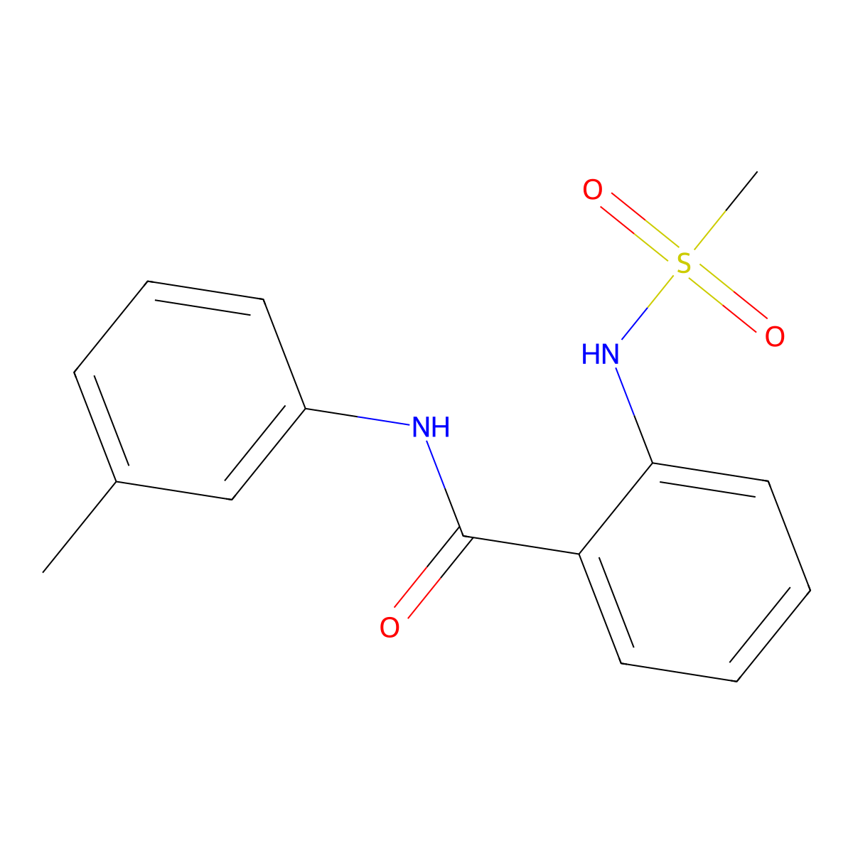 2-(methanesulfonamido)-N-(3-methylphenyl)benzamide molecular structure, CAS 694443-90-8
