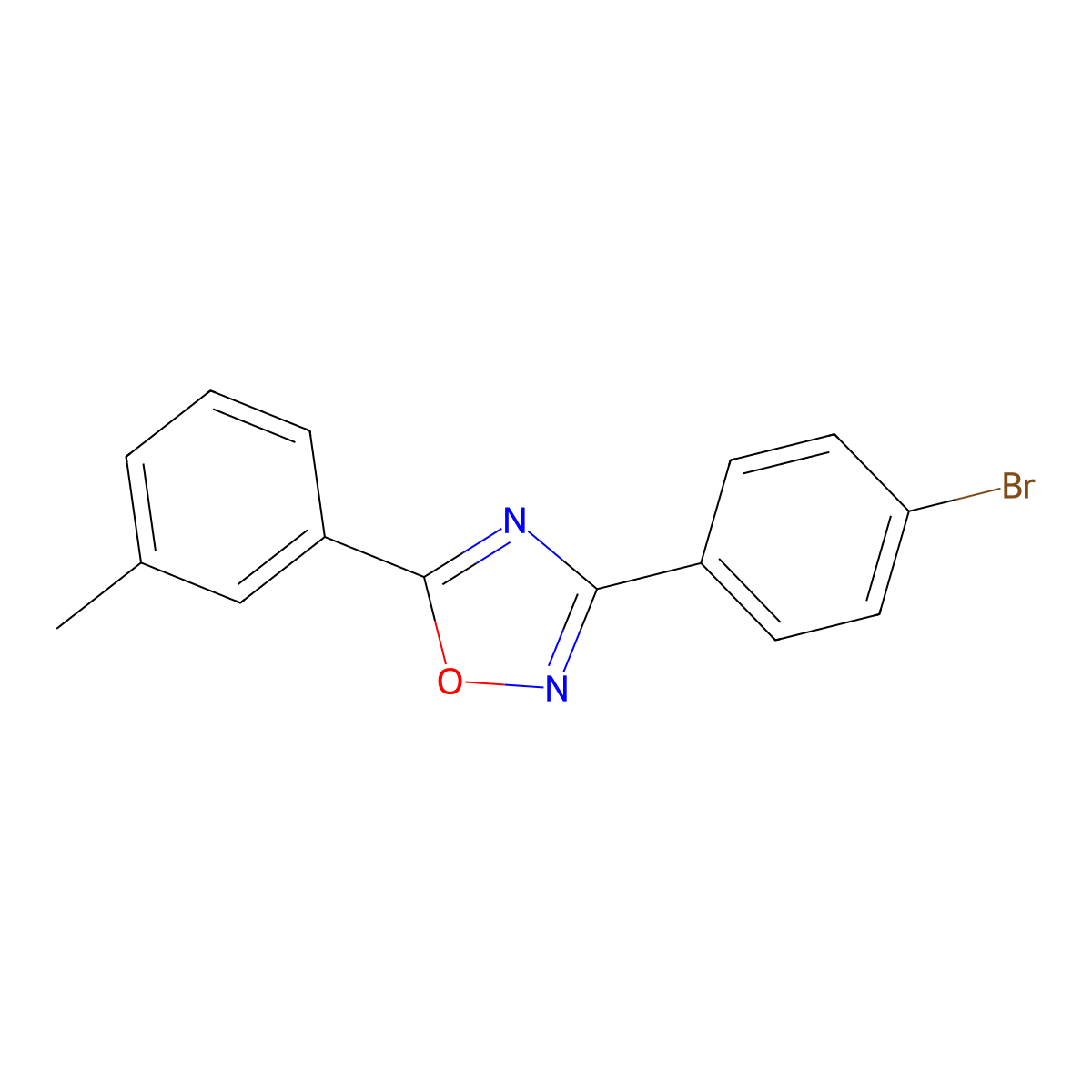 3-(4-Bromophenyl)-5-(3-methylphenyl)-1,2,4-oxadiazole molecular structure, CAS 694444-33-2