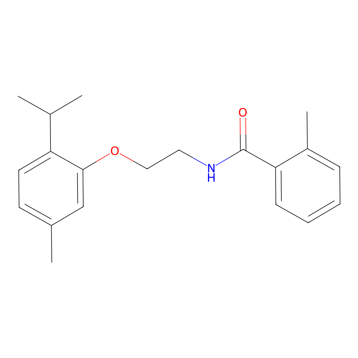 2-methyl-N-[2-(5-methyl-2-propan-2-ylphenoxy)ethyl]benzamide molecular structure, CAS 694444-58-1