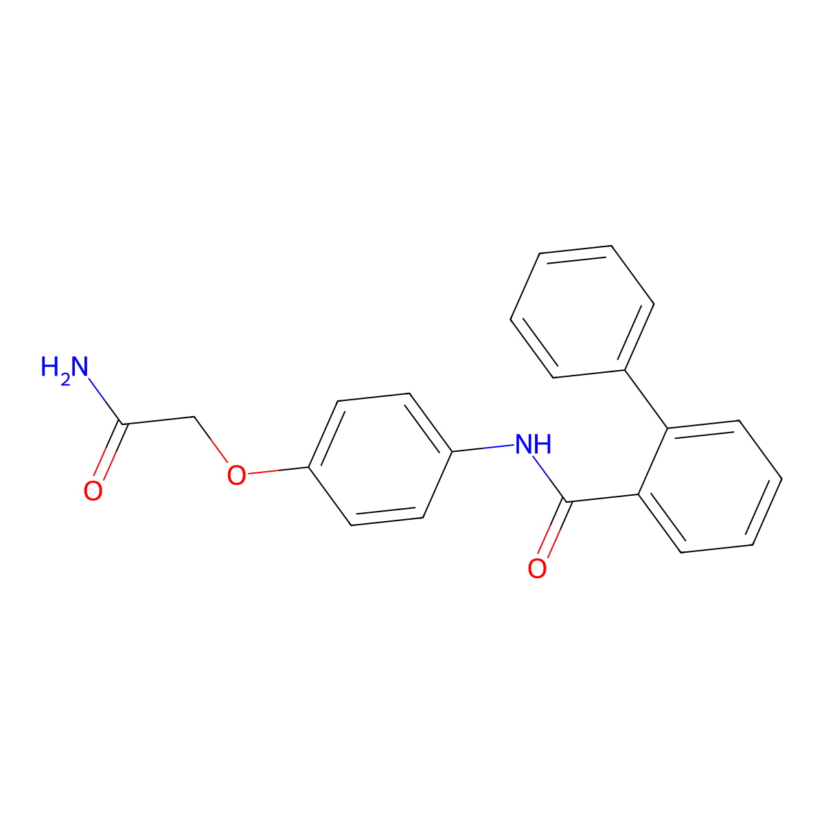 N-[4-(2-amino-2-oxoethoxy)phenyl]-2-phenylbenzamide molecular structure, CAS 694444-73-0