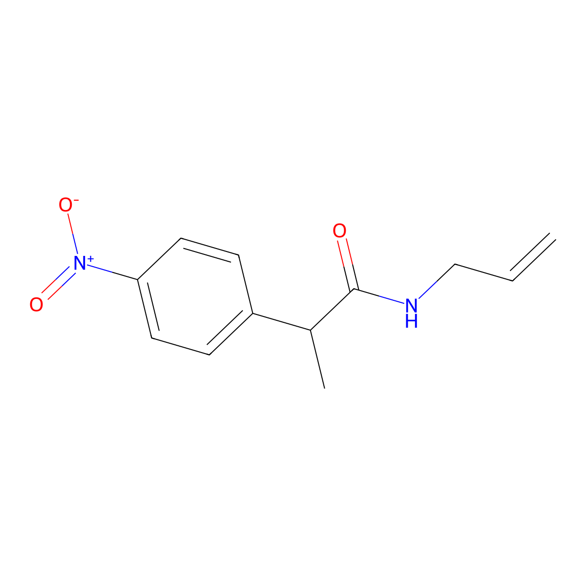 2-(4-nitrophenyl)-N-(prop-2-en-1-yl)propanamide molecular structure, CAS 694445-01-7