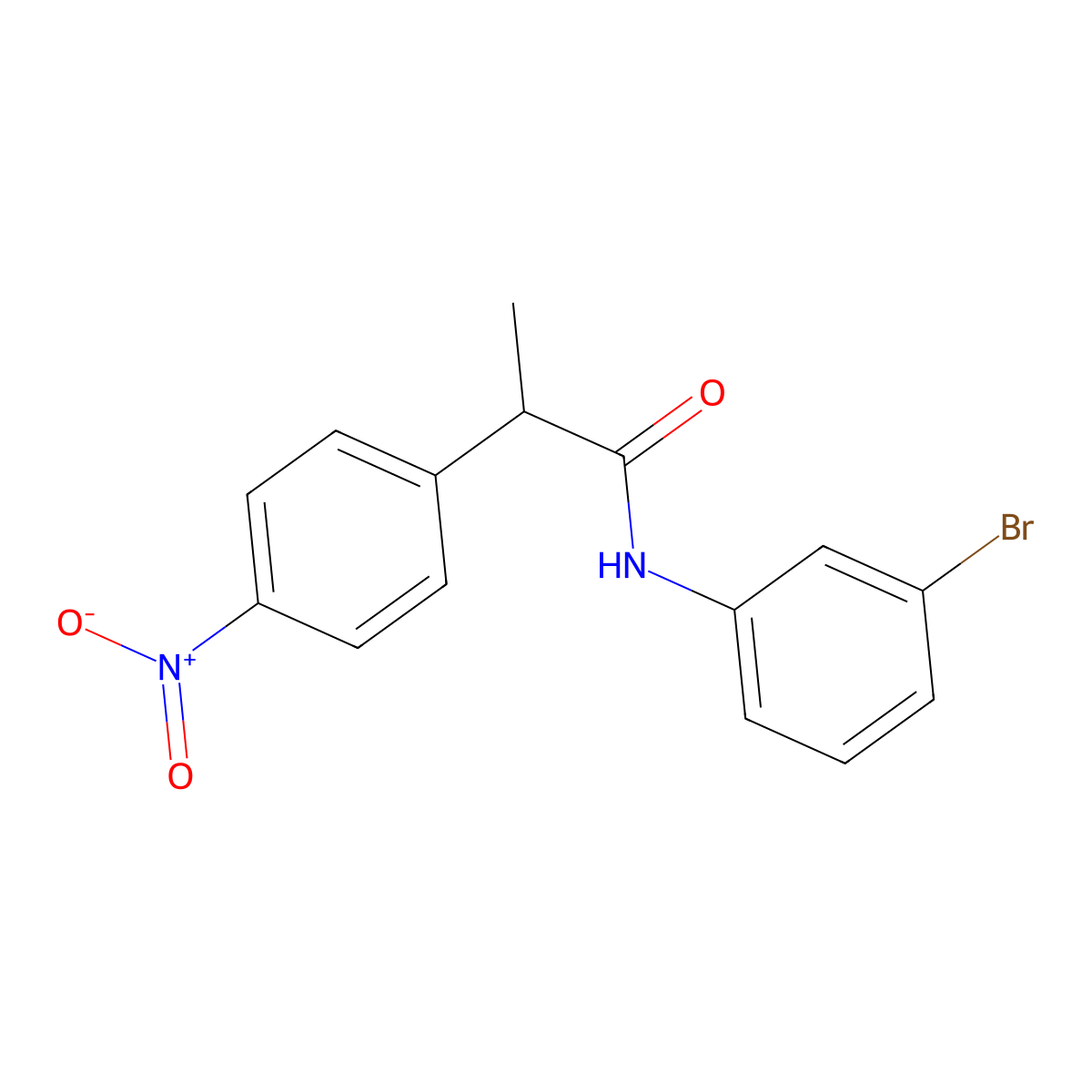 N-(3-bromophenyl)-2-(4-nitrophenyl)propanamide molecular structure, CAS 694445-06-2