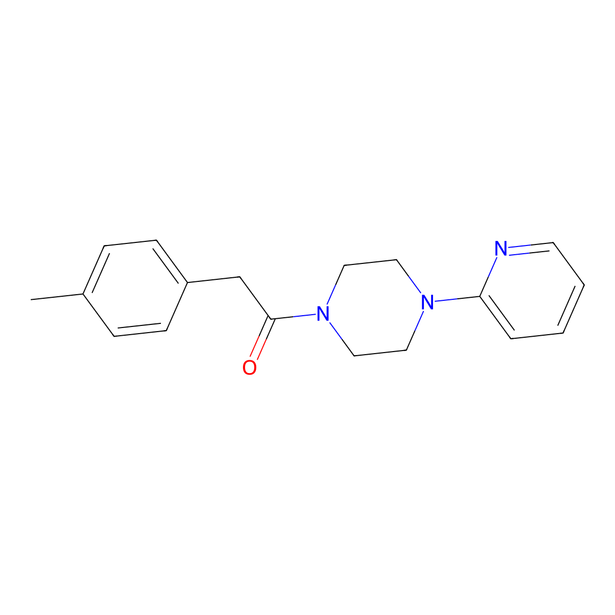 2-(4-Methylphenyl)-1-(4-pyridin-2-ylpiperazin-1-yl)ethanone molecular structure, CAS 694445-50-6