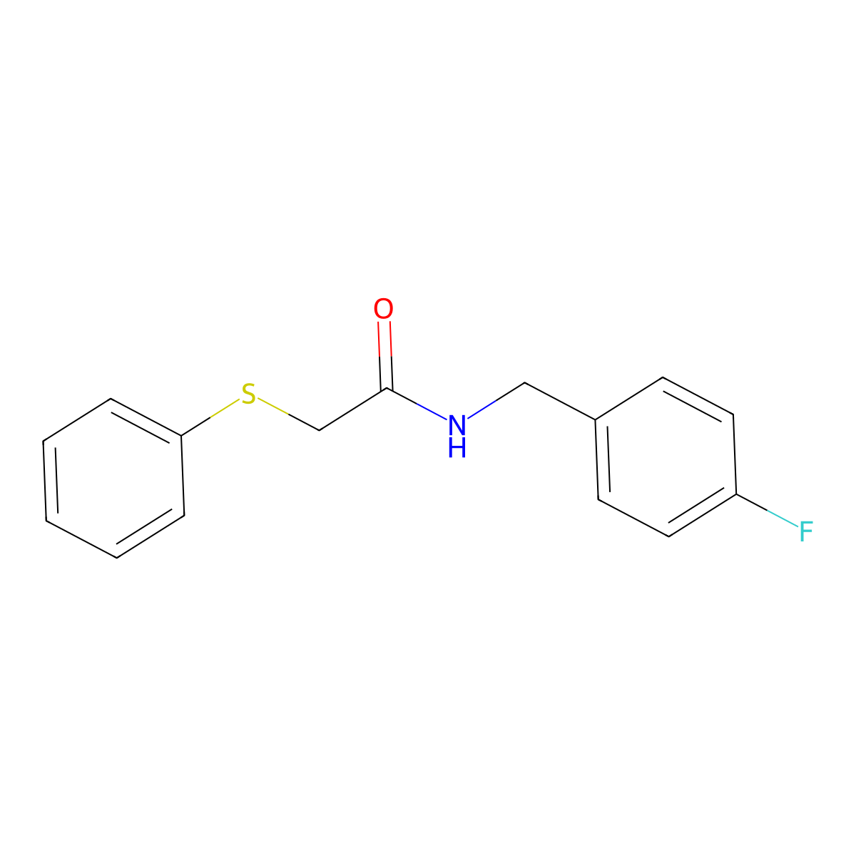 N-[(4-fluorophenyl)methyl]-2-phenylsulfanylacetamide molecular structure, CAS 694445-76-6