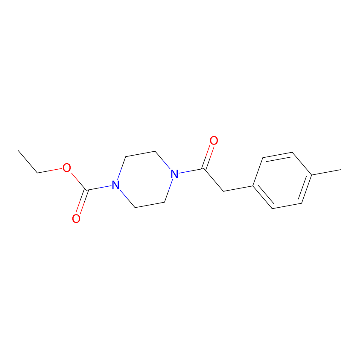 Ethyl 4-[(4-methylphenyl)acetyl]piperazine-1-carboxylate molecular structure, CAS 694446-04-3