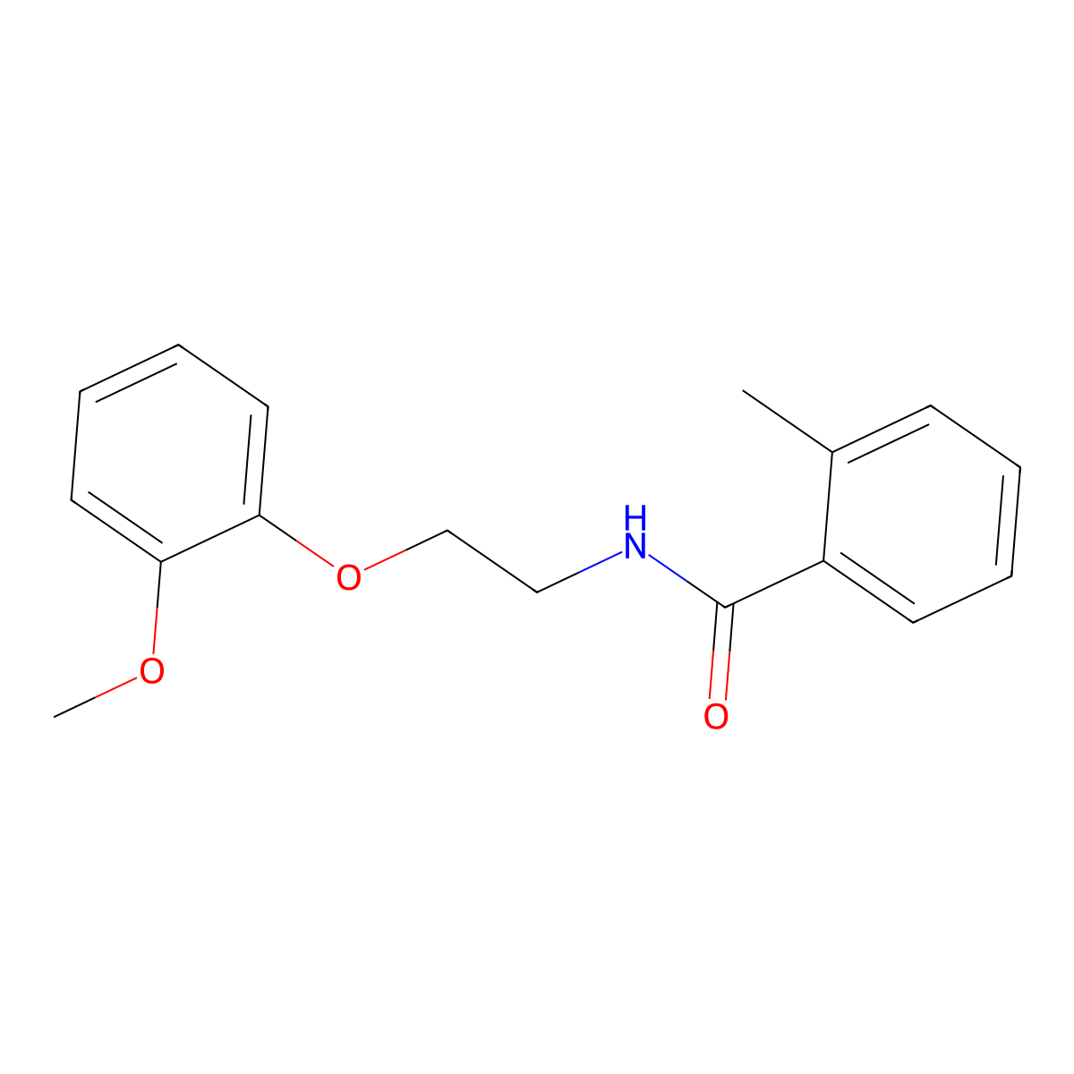 N-[2-(2-methoxyphenoxy)ethyl]-2-methylbenzamide molecular structure, CAS 694446-16-7