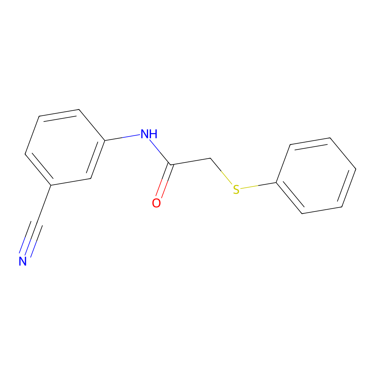 N-(3-cyanophenyl)-2-(phenylthio)acetamide molecular structure, CAS 694446-36-1