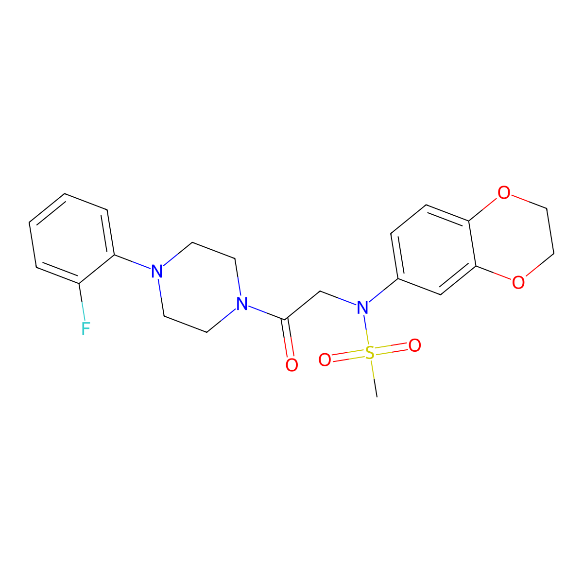 N-(2,3-dihydro-1,4-benzodioxin-6-yl)-N-{2-[4-(2-fluorophenyl)piperazin-1-yl]-2-oxoethyl}methanesulfonamide molecular structure, CAS 694446-44-1