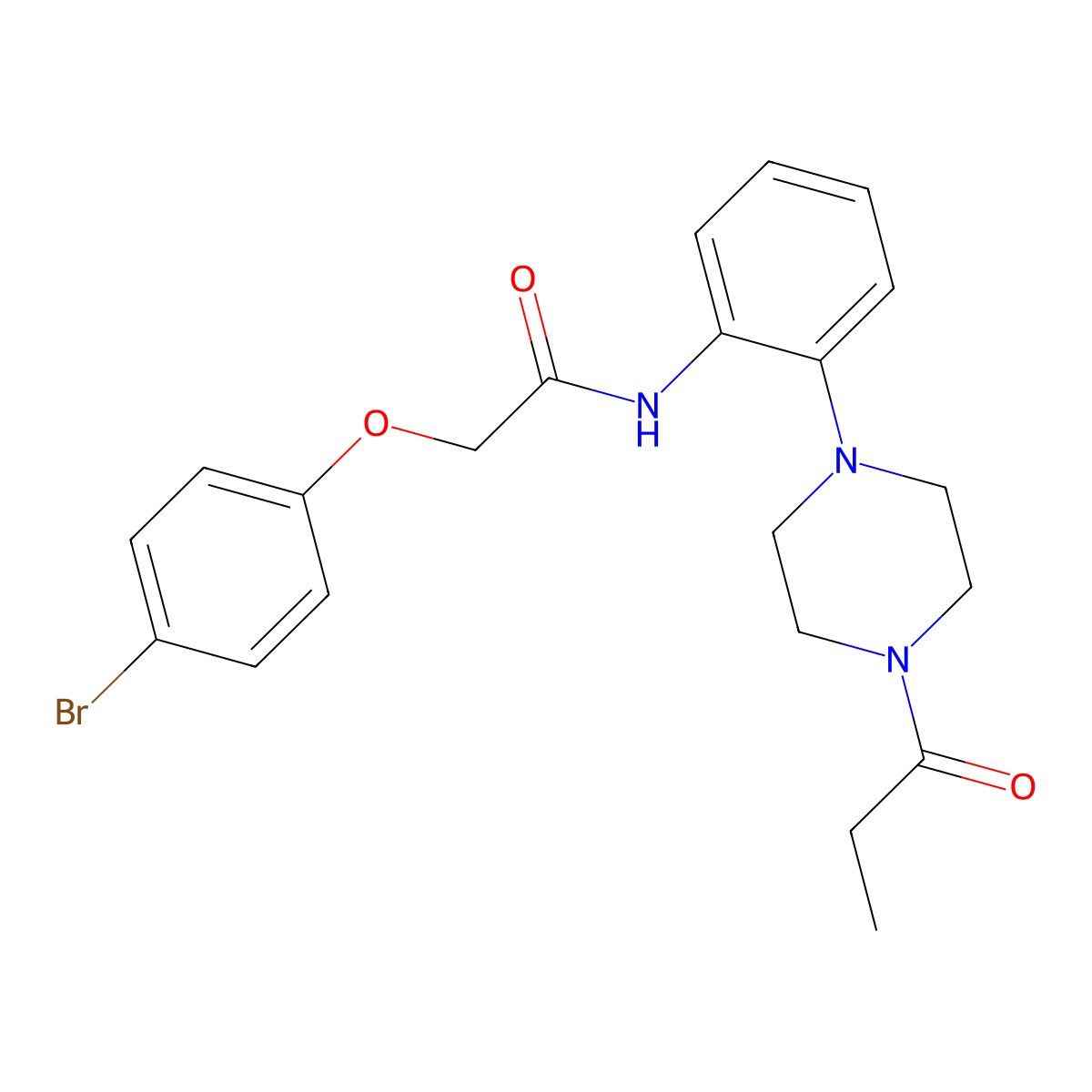 2-(4-bromophenoxy)-N-[2-(4-propanoylpiperazin-1-yl)phenyl]acetamide molecular structure, CAS 694447-17-1