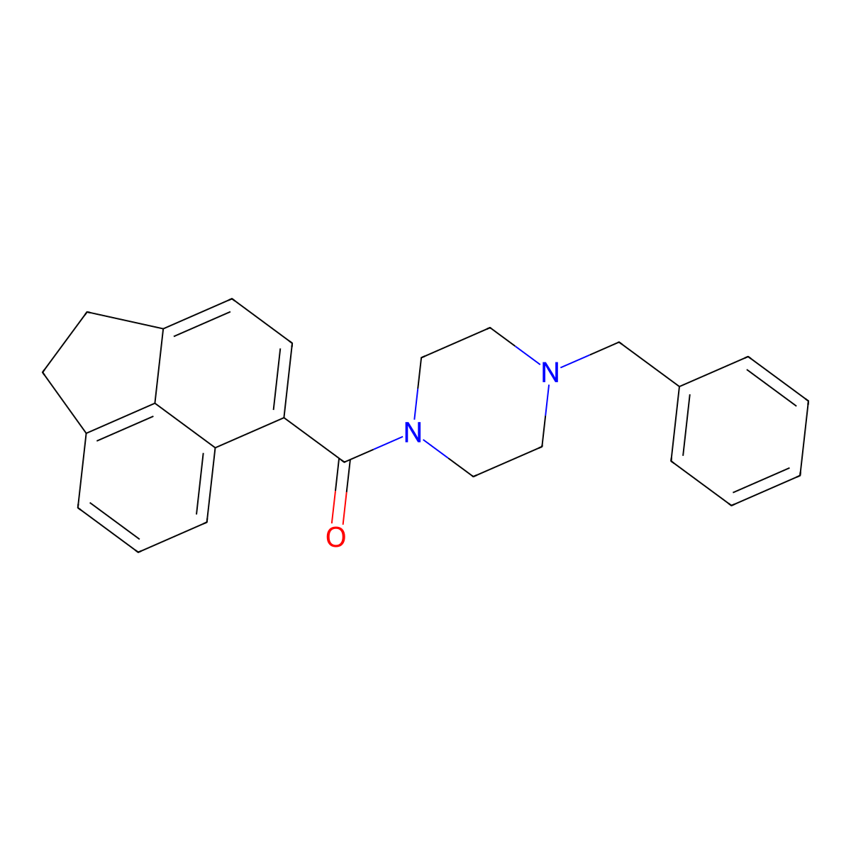 (4-Benzylpiperazin-1-yl)-(1,2-dihydroacenaphthylen-5-yl)methanone molecular structure, CAS 694447-39-7
