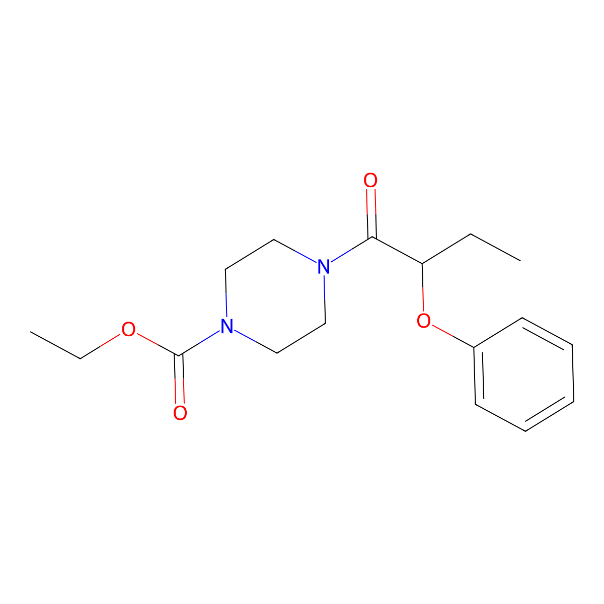 Ethyl 4-(2-phenoxybutanoyl)piperazine-1-carboxylate molecular structure, CAS 694447-59-1