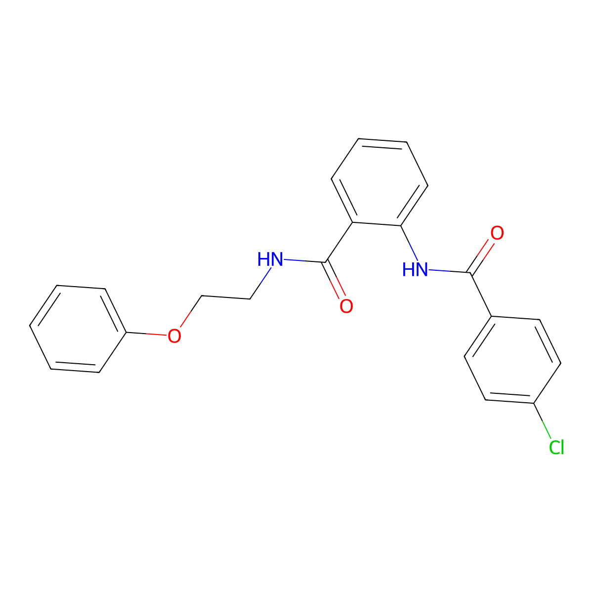 2-[(4-chlorobenzoyl)amino]-N-(2-phenoxyethyl)benzamide molecular structure, CAS 694447-69-3