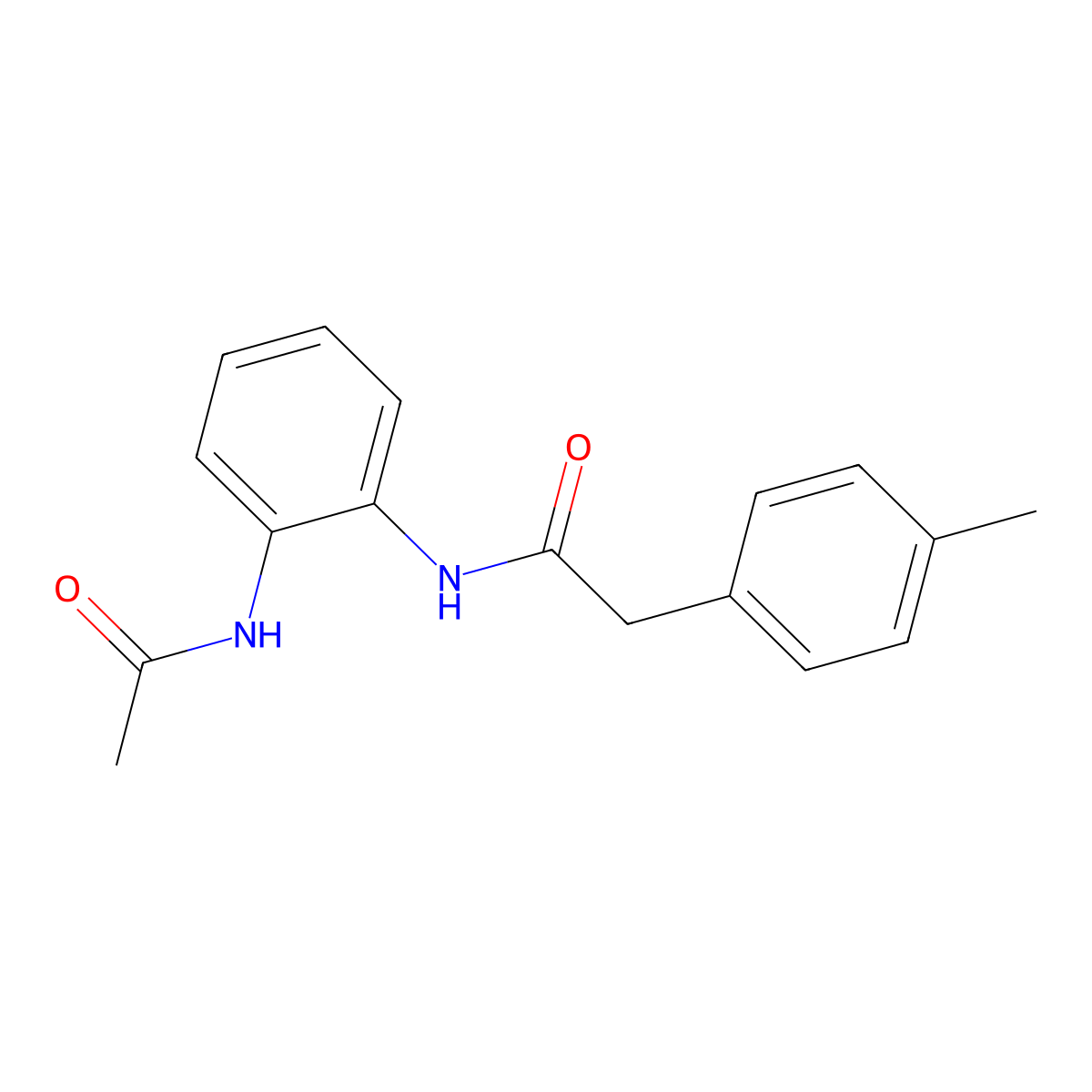 N-(2-acetamidophenyl)-2-(4-methylphenyl)acetamide molecular structure, CAS 694448-28-7