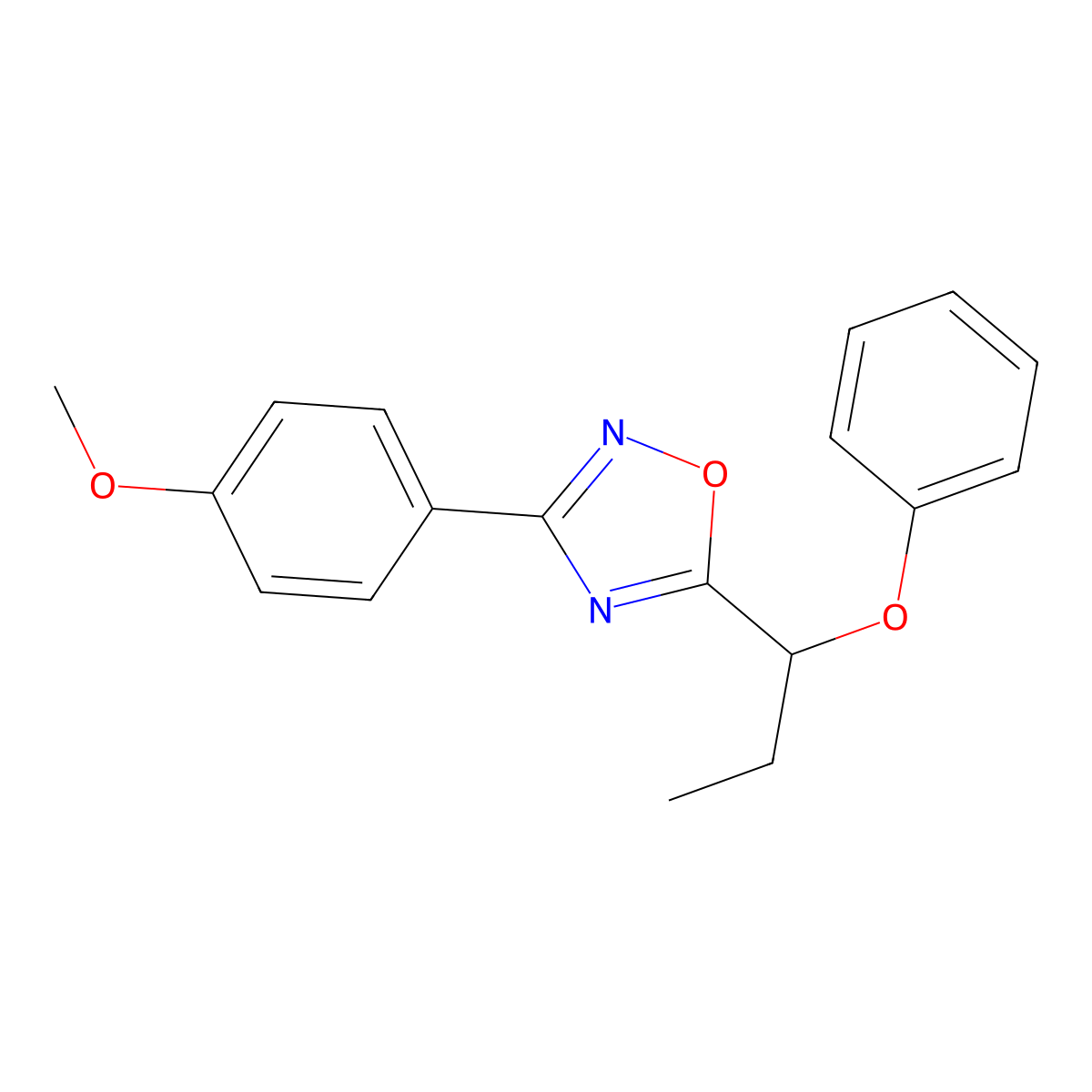 3-(4-Methoxyphenyl)-5-(1-phenoxypropyl)-1,2,4-oxadiazole molecular structure, CAS 694448-74-3