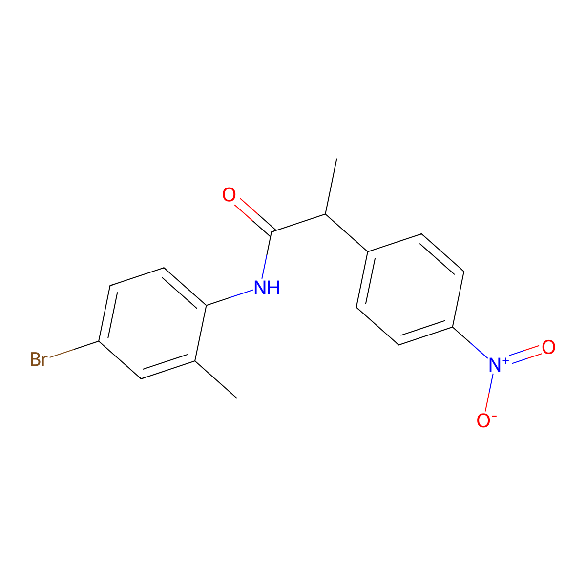 N-(4-bromo-2-methylphenyl)-2-(4-nitrophenyl)propanamide molecular structure, CAS 694448-98-1