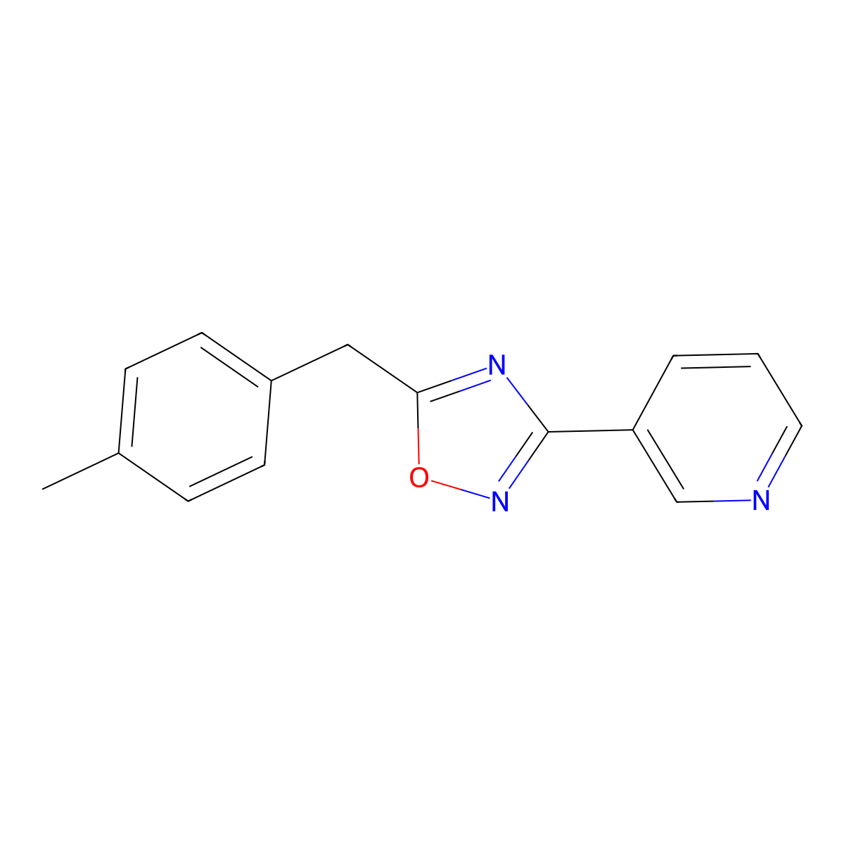 3-[5-(4-Methylbenzyl)-1,2,4-oxadiazol-3-yl]pyridine molecular structure, CAS 694449-04-2