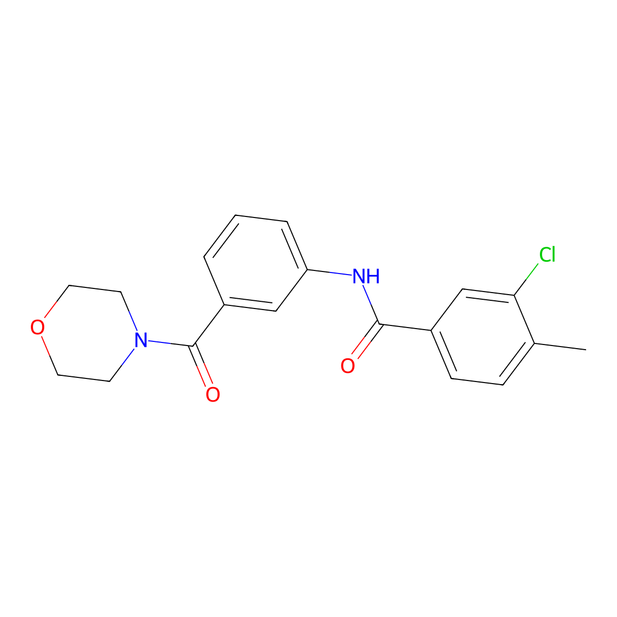 3-chloro-4-methyl-N-[3-(morpholine-4-carbonyl)phenyl]benzamide molecular structure, CAS 694449-17-7