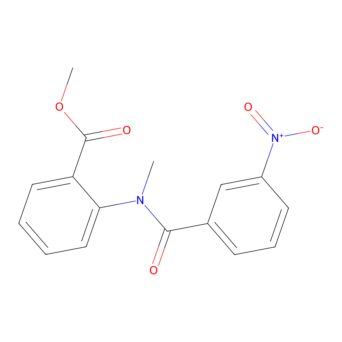 methyl 2-[N-methyl(3-nitrophenyl)carbonylamino]benzoate molecular structure, CAS 694449-24-6