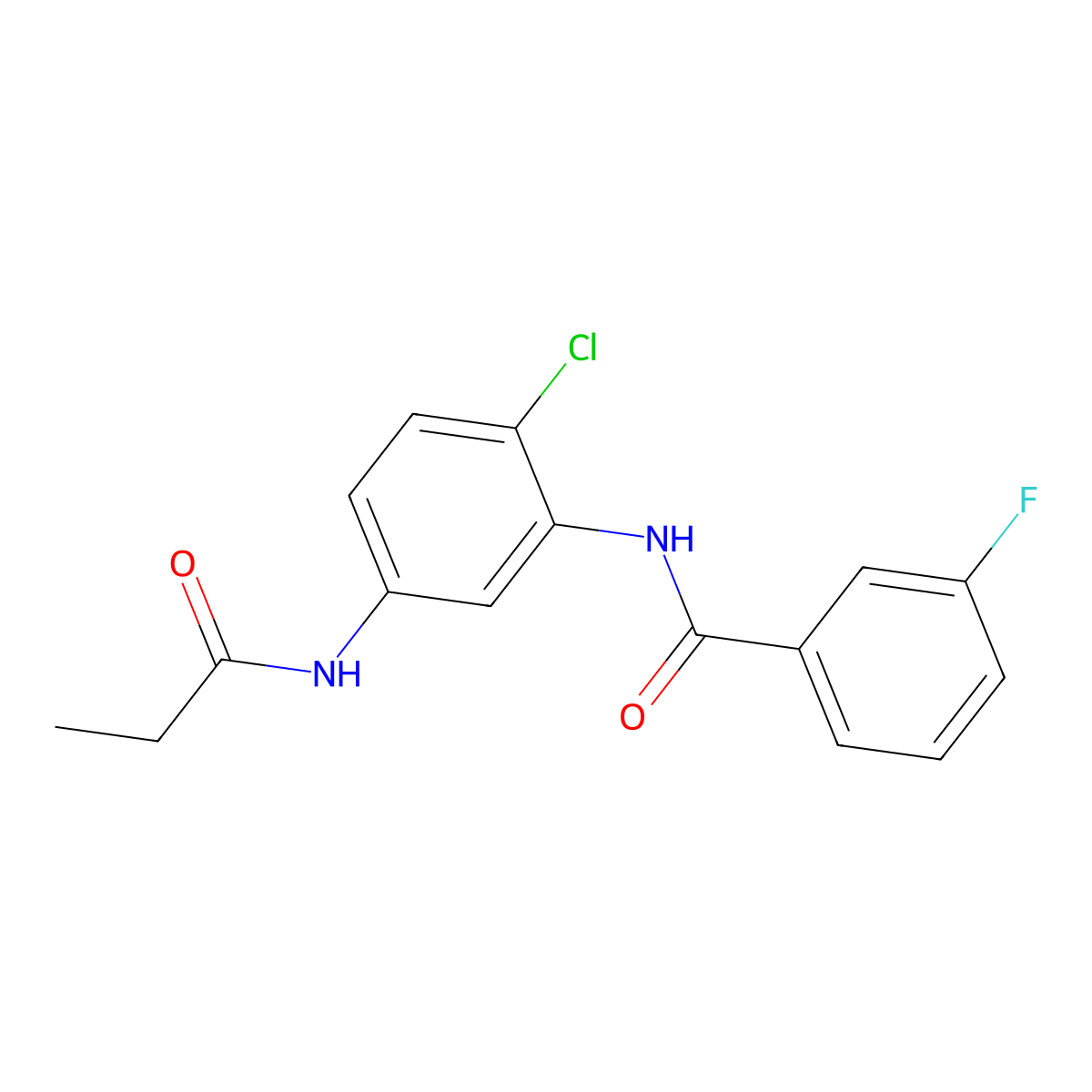 N-[2-chloro-5-(propionylamino)phenyl]-3-fluorobenzamide molecular structure, CAS 694450-02-7