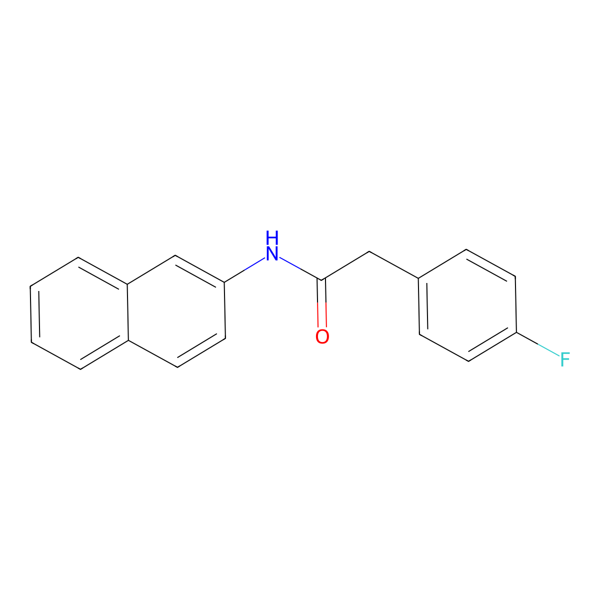 2-(4-fluorophenyl)-N-(2-naphthyl)acetamide molecular structure, CAS 694450-60-7