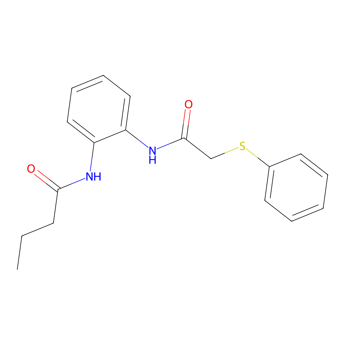 N-(2-{[(phenylsulfanyl)acetyl]amino}phenyl)butanamide molecular structure, CAS 694450-82-3