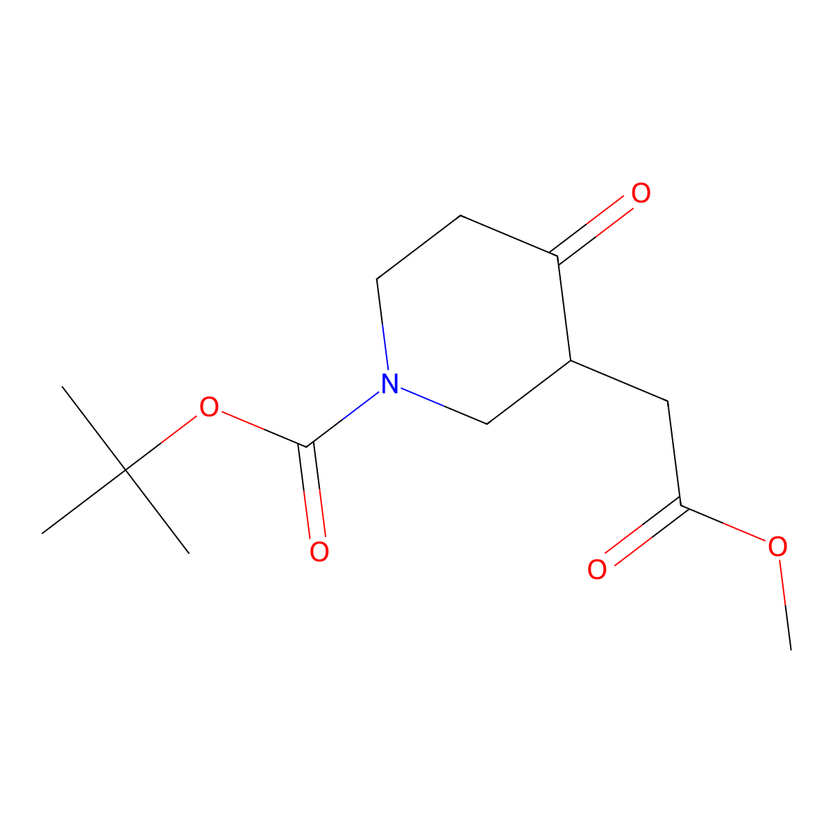 Tert-butyl 3-(2-methoxy-2-oxoethyl)-4-oxopiperidine-1-carboxylate molecular structure, CAS 694450-89-0