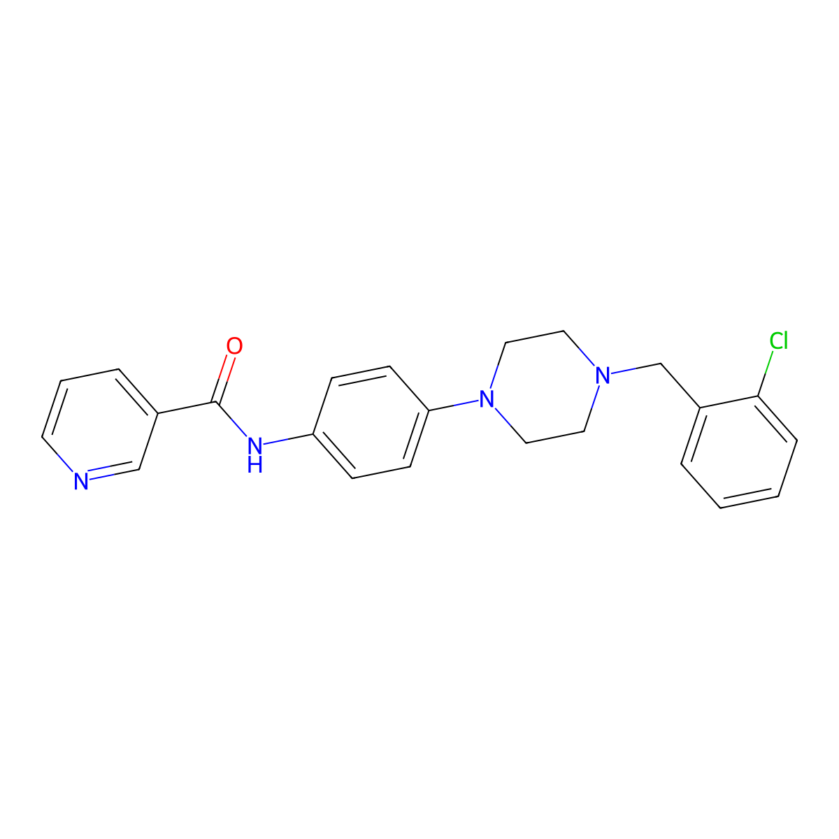 N-{4-[4-(2-chlorobenzyl)-1-piperazinyl]phenyl}nicotinamide molecular structure, CAS 694451-13-3