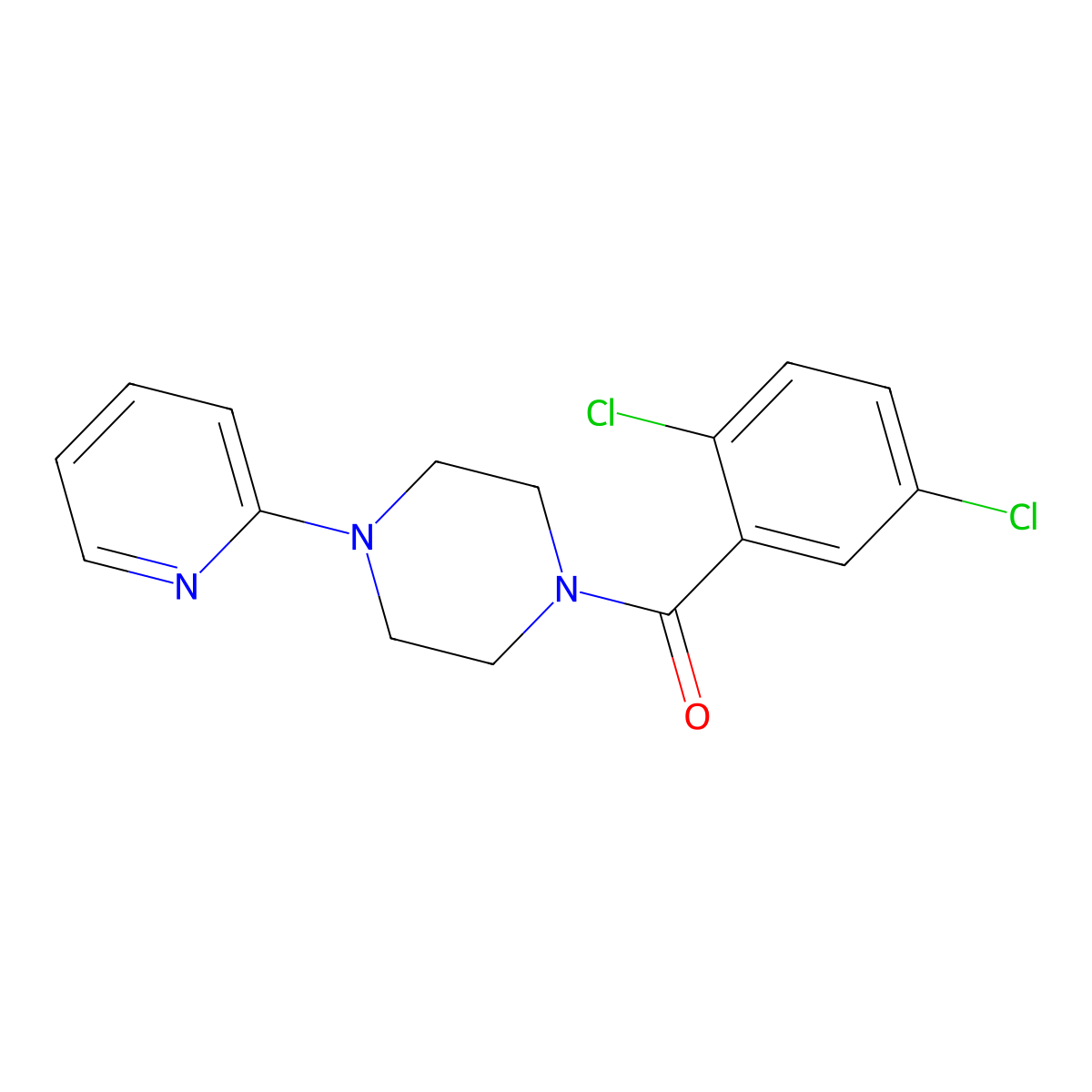 (2,5-Dichlorophenyl)-(4-pyridin-2-ylpiperazin-1-yl)methanone molecular structure, CAS 694451-15-5