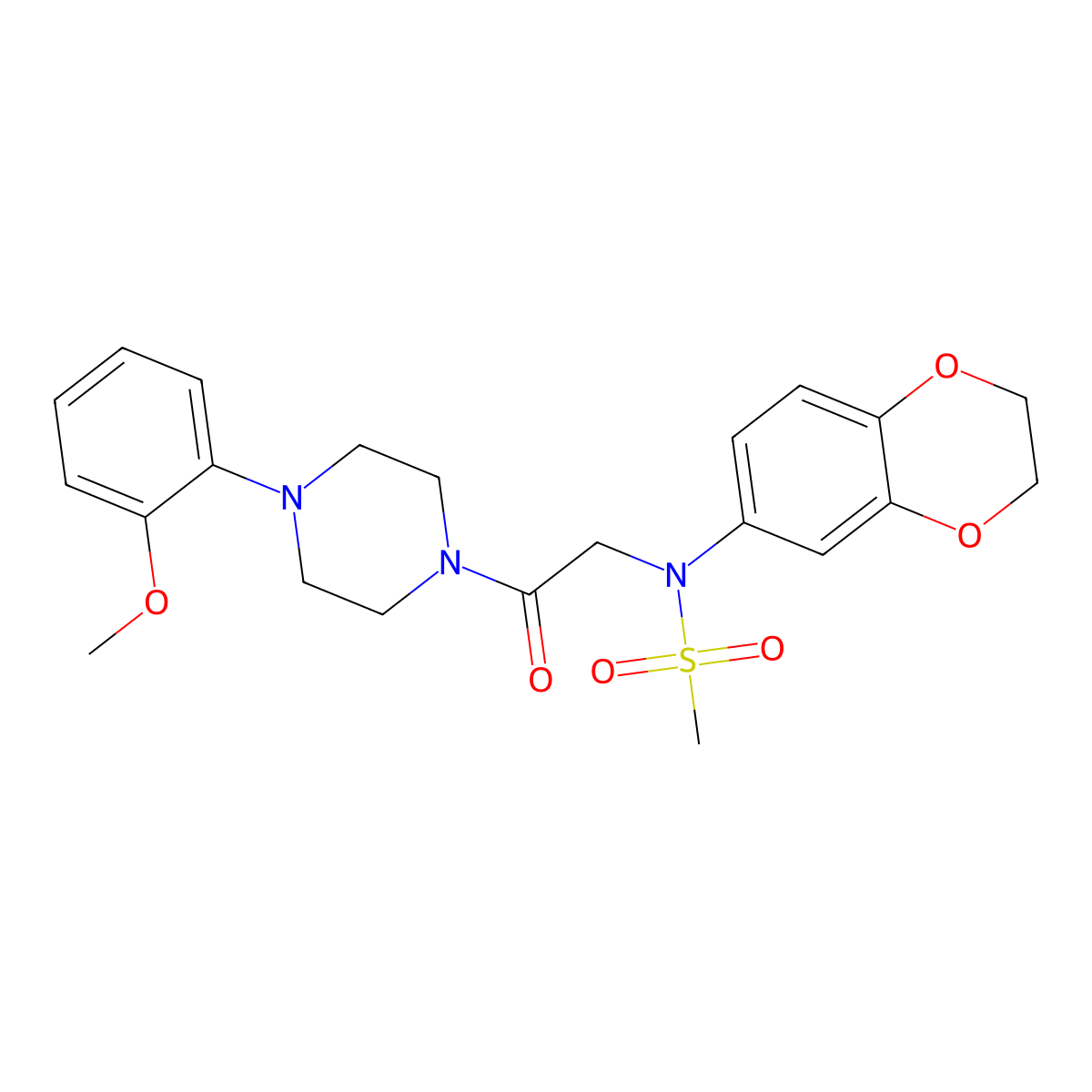 N-(2,3-dihydro-1,4-benzodioxin-6-yl)-N-{2-[4-(2-methoxyphenyl)piperazin-1-yl]-2-oxoethyl}methanesulfonamide molecular structure, CAS 694451-21-3