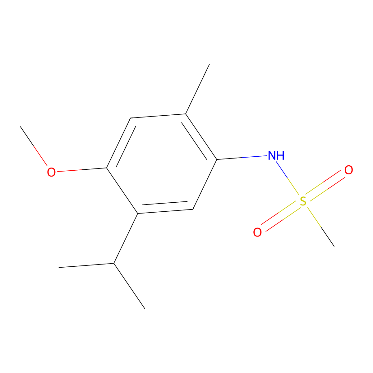 N-(4-methoxy-2-methyl-5-propan-2-ylphenyl)methanesulfonamide molecular structure, CAS 694451-68-8