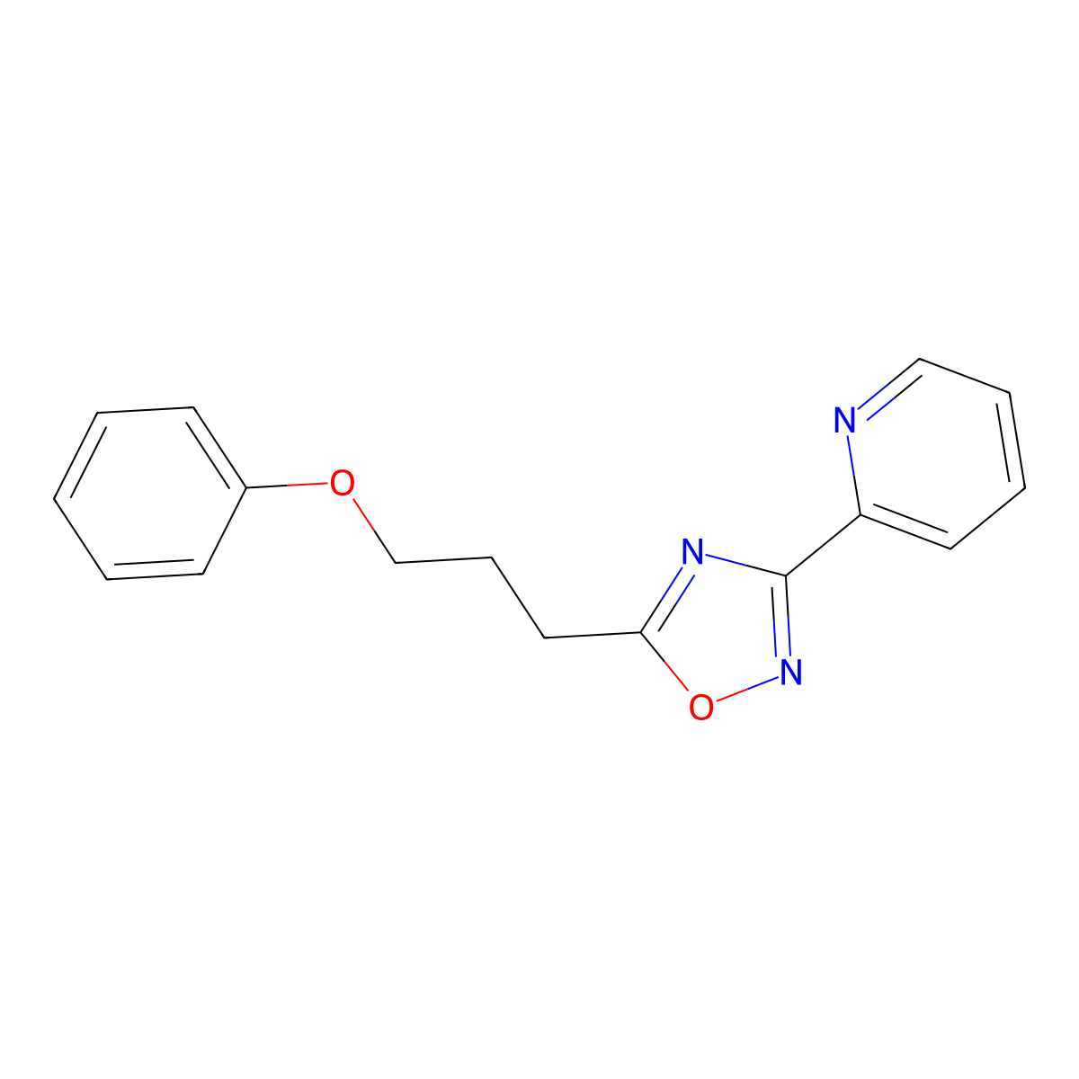 2-[5-(3-Phenoxypropyl)-1,2,4-oxadiazol-3-yl]pyridine molecular structure, CAS 694451-98-4