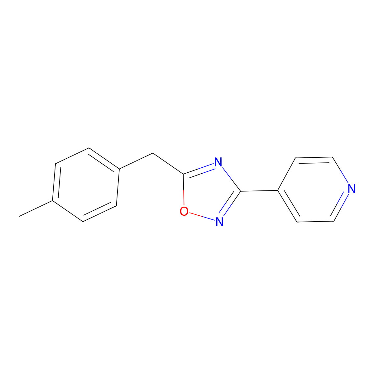 4-[5-(4-Methylbenzyl)-1,2,4-oxadiazol-3-yl]pyridine molecular structure, CAS 694452-01-2