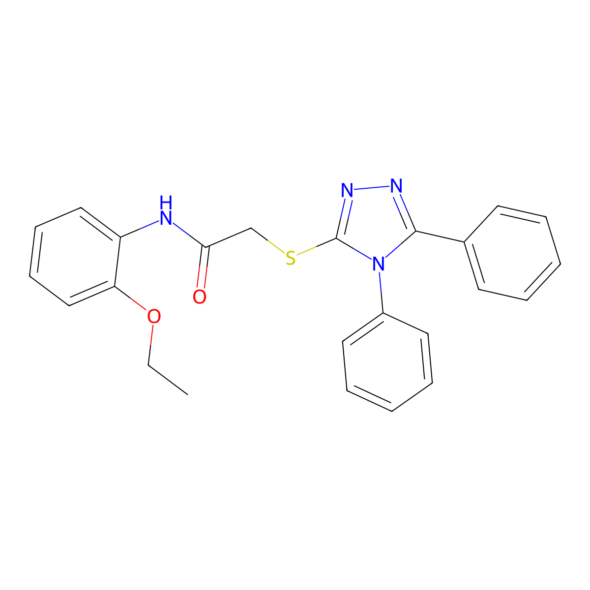 2-[(4,5-diphenyl-4H-1,2,4-triazol-3-yl)sulfanyl]-N-(2-ethoxyphenyl)acetamide molecular structure, CAS 694452-15-8