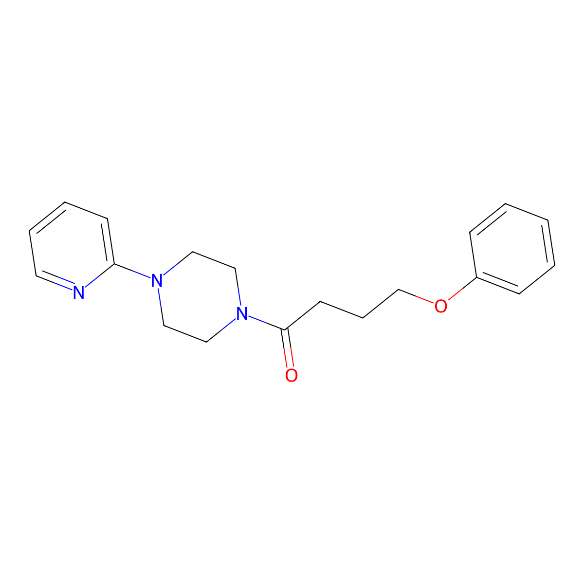 4-Phenoxy-1-[4-(2-pyridinyl)-1-piperazinyl]-1-butanone molecular structure, CAS 694452-18-1
