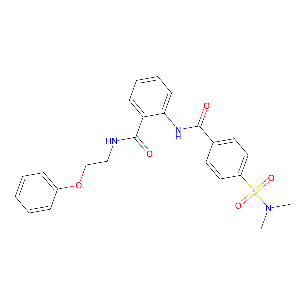2-[[4-(dimethylsulfamoyl)benzoyl]amino]-N-(2-phenoxyethyl)benzamide molecular structure, CAS 694452-28-3