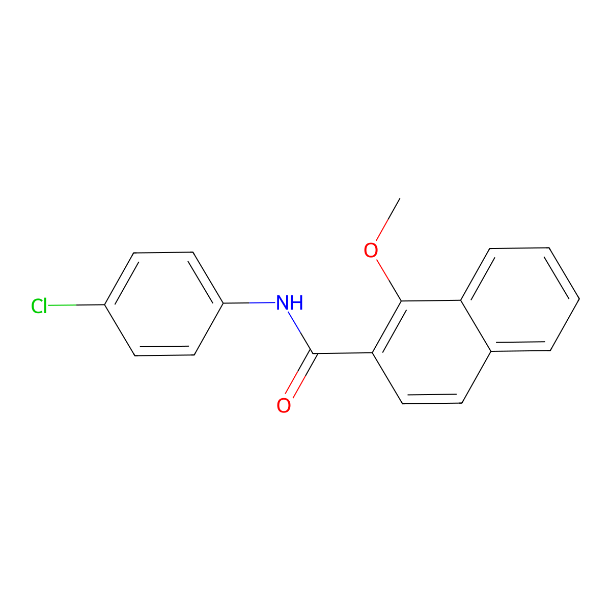N-(4-chlorophenyl)-1-methoxynaphthalene-2-carboxamide molecular structure, CAS 694452-57-8