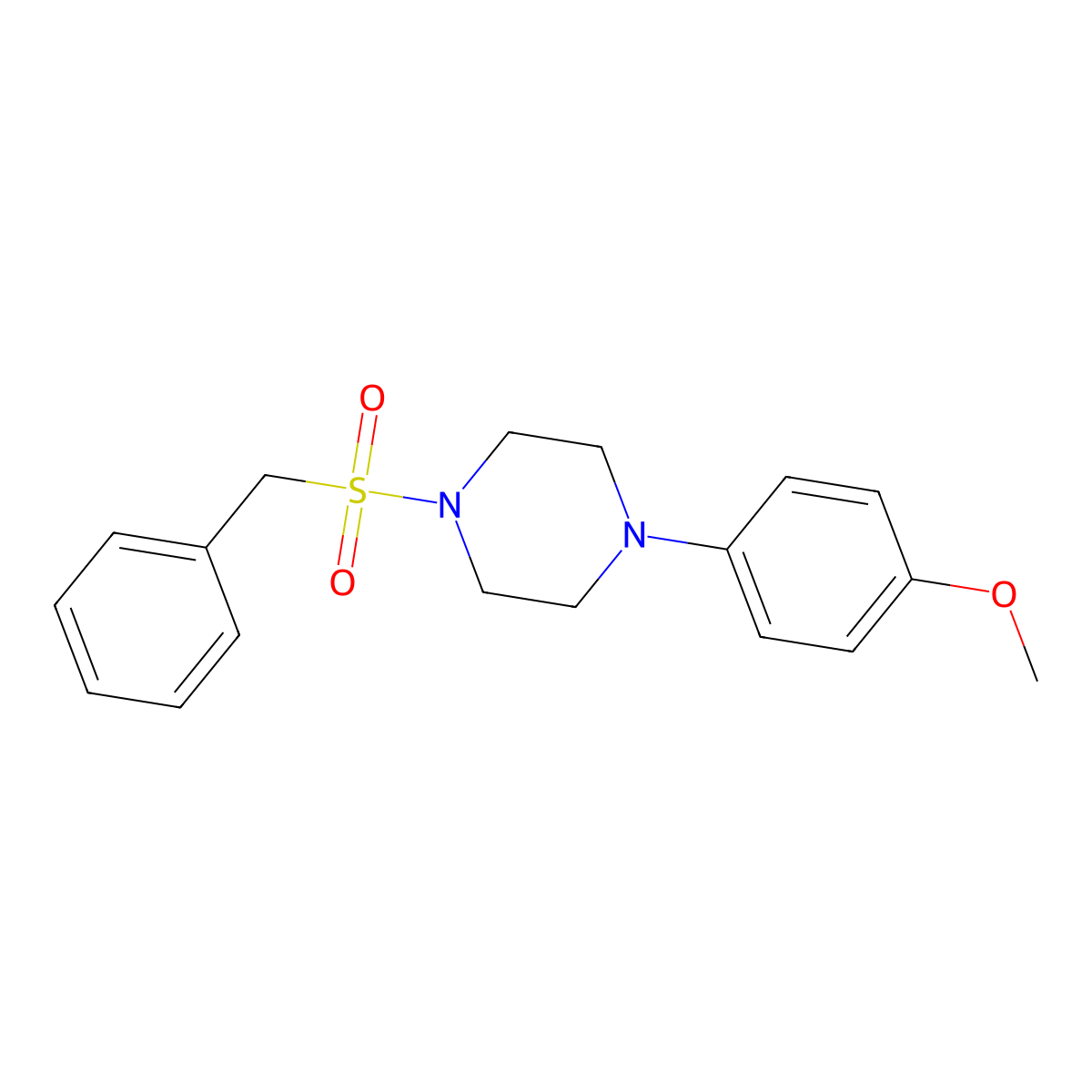 1-Benzylsulfonyl-4-(4-methoxyphenyl)piperazine molecular structure, CAS 694453-80-0