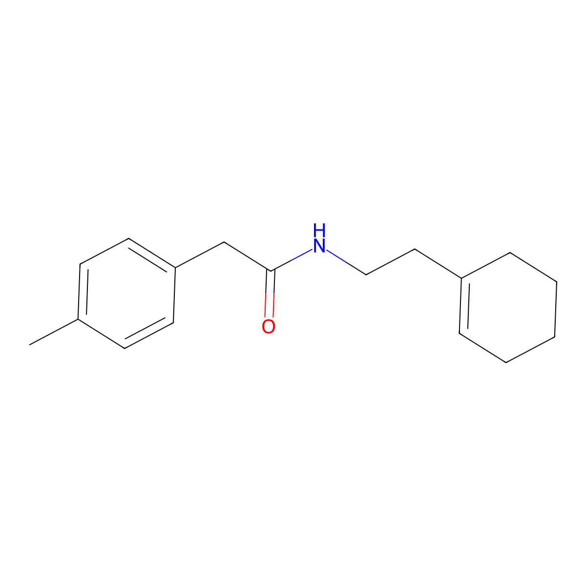 N-[2-(cyclohex-1-en-1-yl)ethyl]-2-(4-methylphenyl)acetamide molecular structure, CAS 694454-00-7