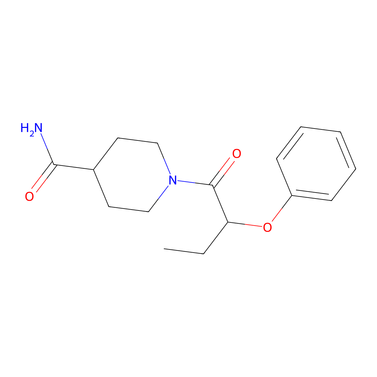 1-(2-Phenoxybutanoyl)piperidine-4-carboxamide molecular structure, CAS 694454-50-7