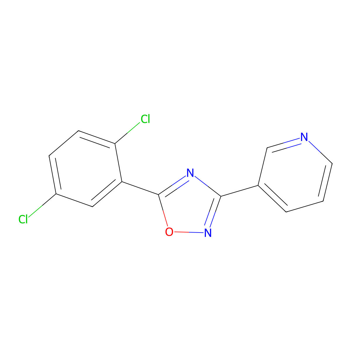 5-(2,5-Dichlorophenyl)-3-pyridin-3-yl-1,2,4-oxadiazole molecular structure, CAS 694454-51-8