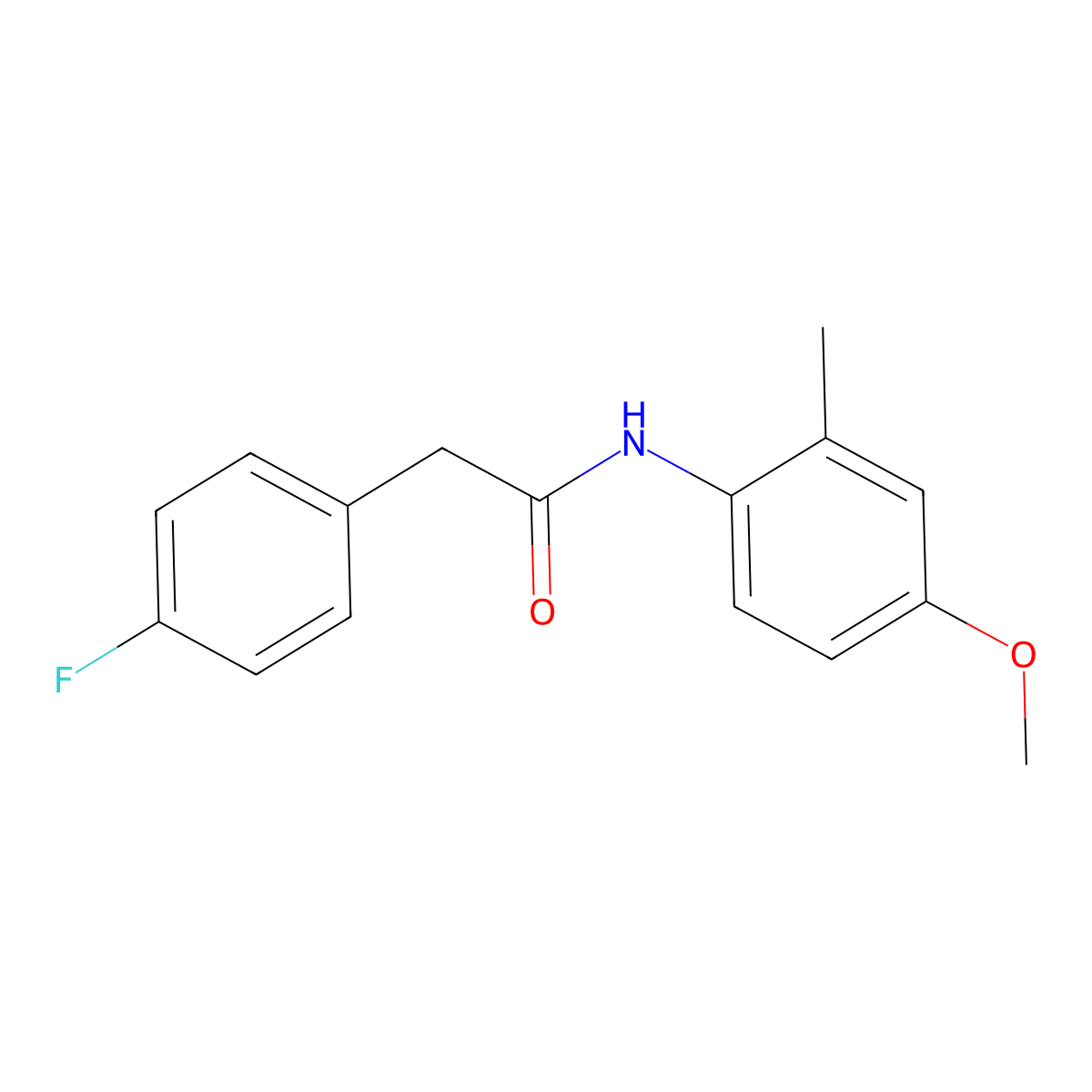2-(4-fluorophenyl)-N-(4-methoxy-2-methylphenyl)acetamide molecular structure, CAS 694454-67-6