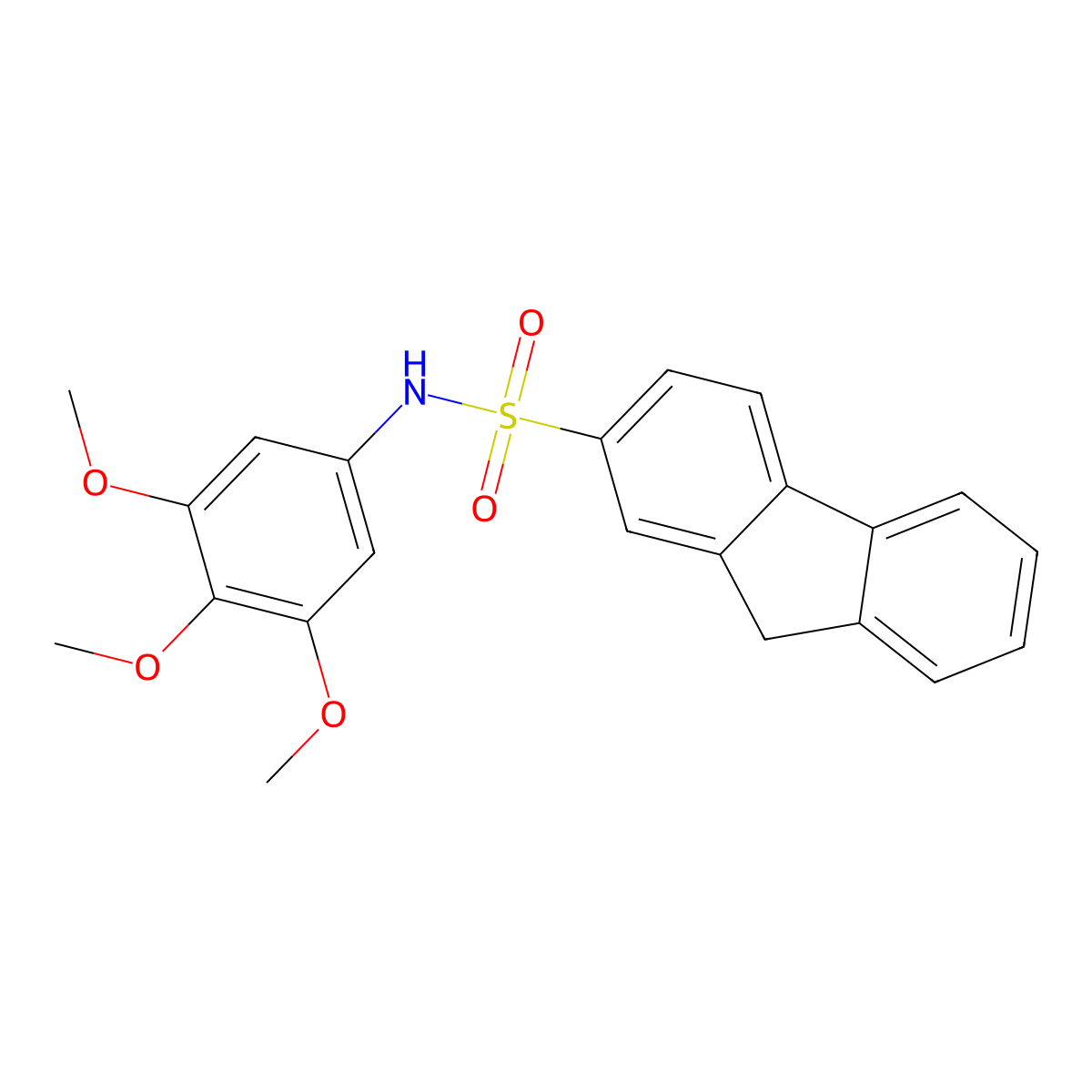 N-(3,4,5-trimethoxyphenyl)-9H-fluorene-2-sulfonamide molecular structure, CAS 694455-16-8