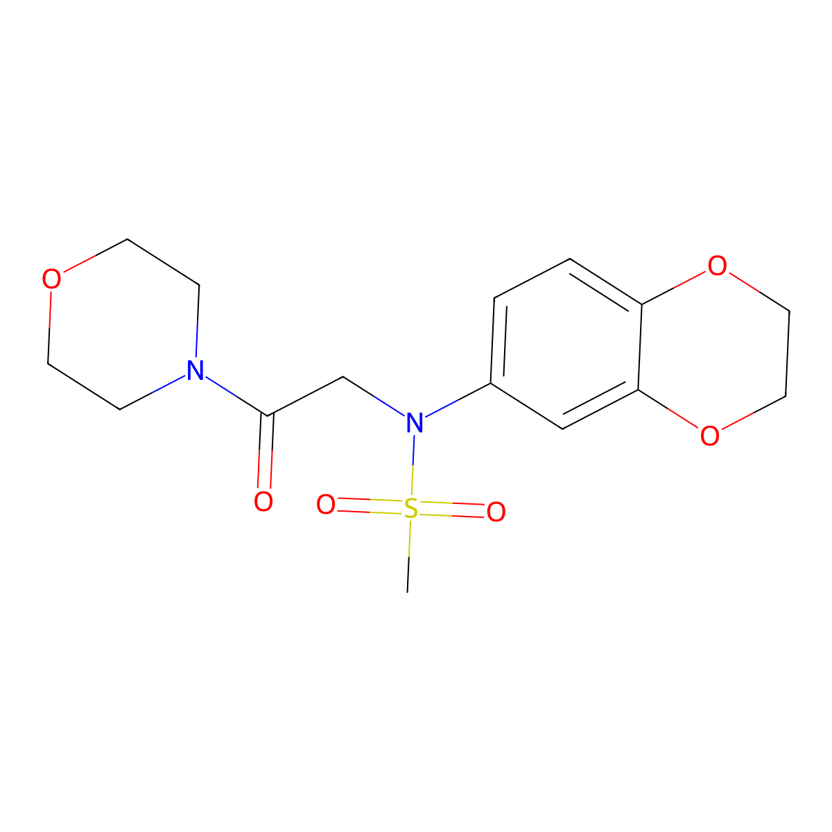 N-(2,3-dihydro-1,4-benzodioxin-6-yl)-N-[2-(morpholin-4-yl)-2-oxoethyl]methanesulfonamide molecular structure, CAS 694455-45-3
