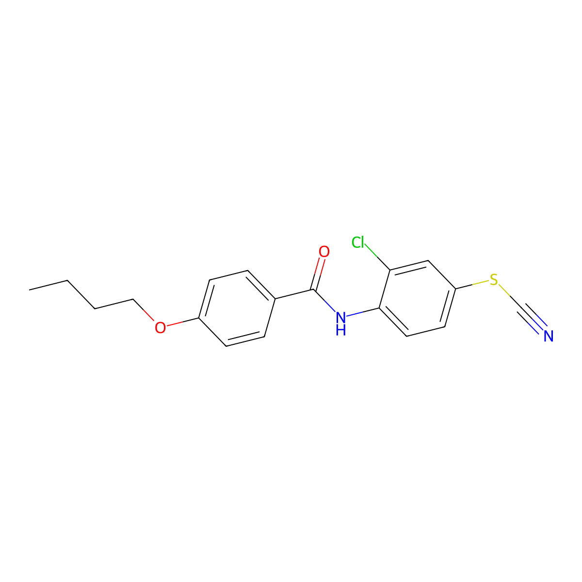 4-[(4-Butoxybenzoyl)amino]-3-chlorophenyl thiocyanate molecular structure, CAS 694455-72-6