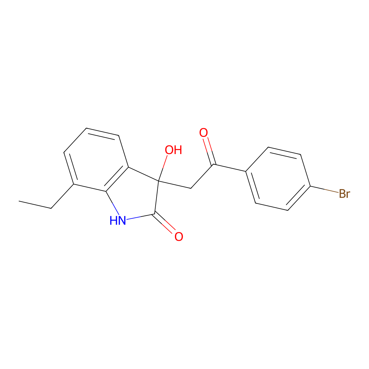 3-[2-(4-bromophenyl)-2-oxoethyl]-7-ethyl-3-hydroxy-1H-indol-2-one molecular structure, CAS 694455-87-3