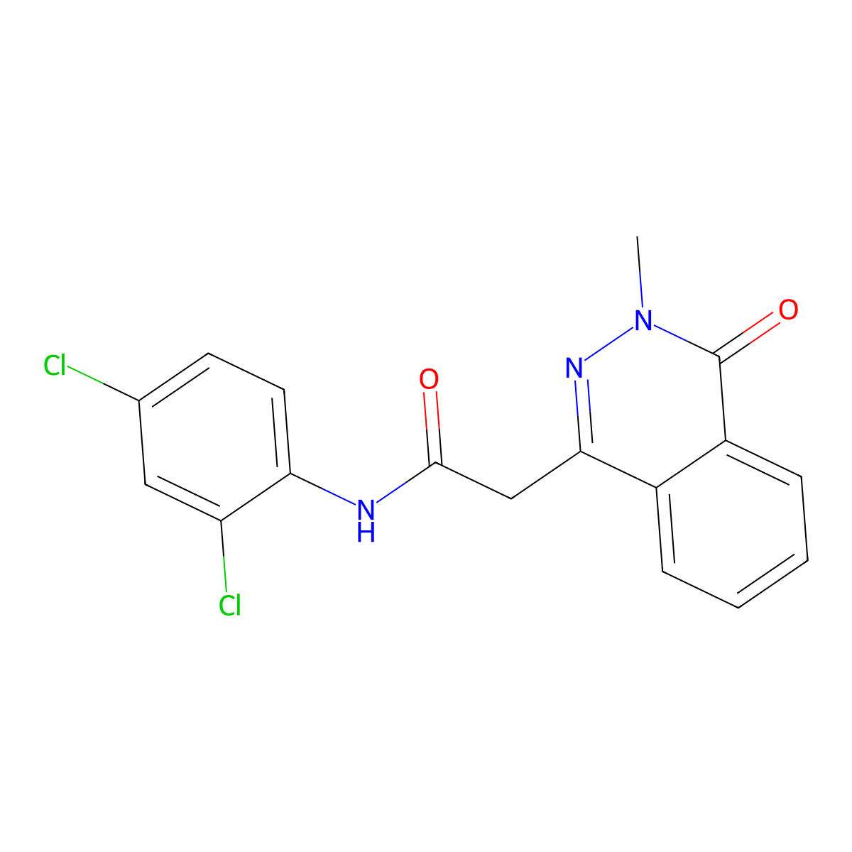 N-(2,4-dichlorophenyl)-2-(3-methyl-4-oxophthalazin-1-yl)acetamide molecular structure, CAS 694455-90-8