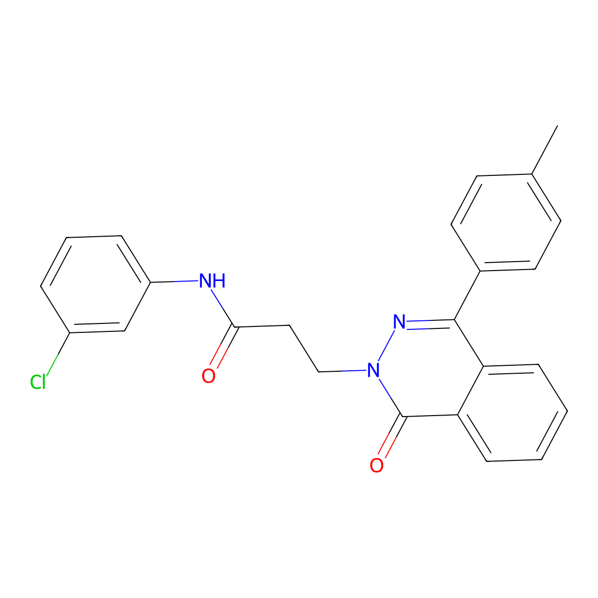 N-(3-chlorophenyl)-3-[4-(4-methylphenyl)-1-oxophthalazin-2-yl]propanamide molecular structure, CAS 694456-06-9