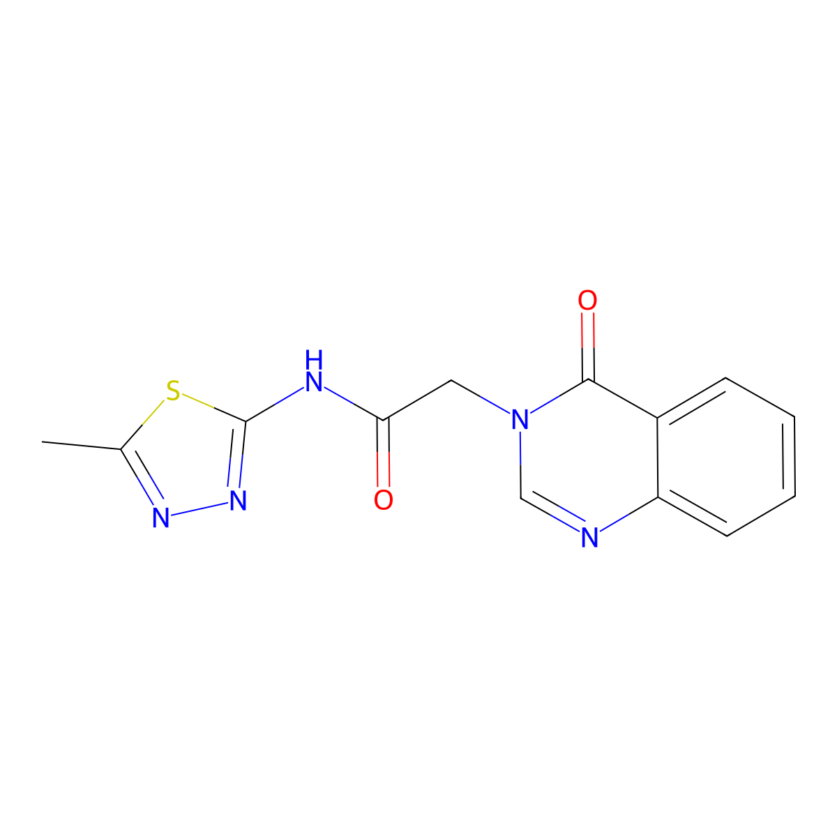 N-(5-methyl-1,3,4-thiadiazol-2-yl)-2-(4-oxoquinazolin-3(4H)-yl)acetamide molecular structure, CAS 694456-09-2
