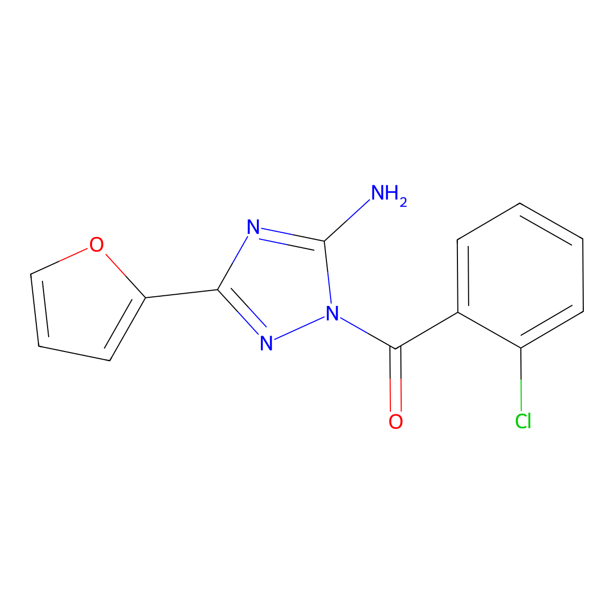 1-(2-chlorobenzoyl)-3-(2-furyl)-1H-1,2,4-triazol-5-ylamine molecular structure, CAS 694456-13-8